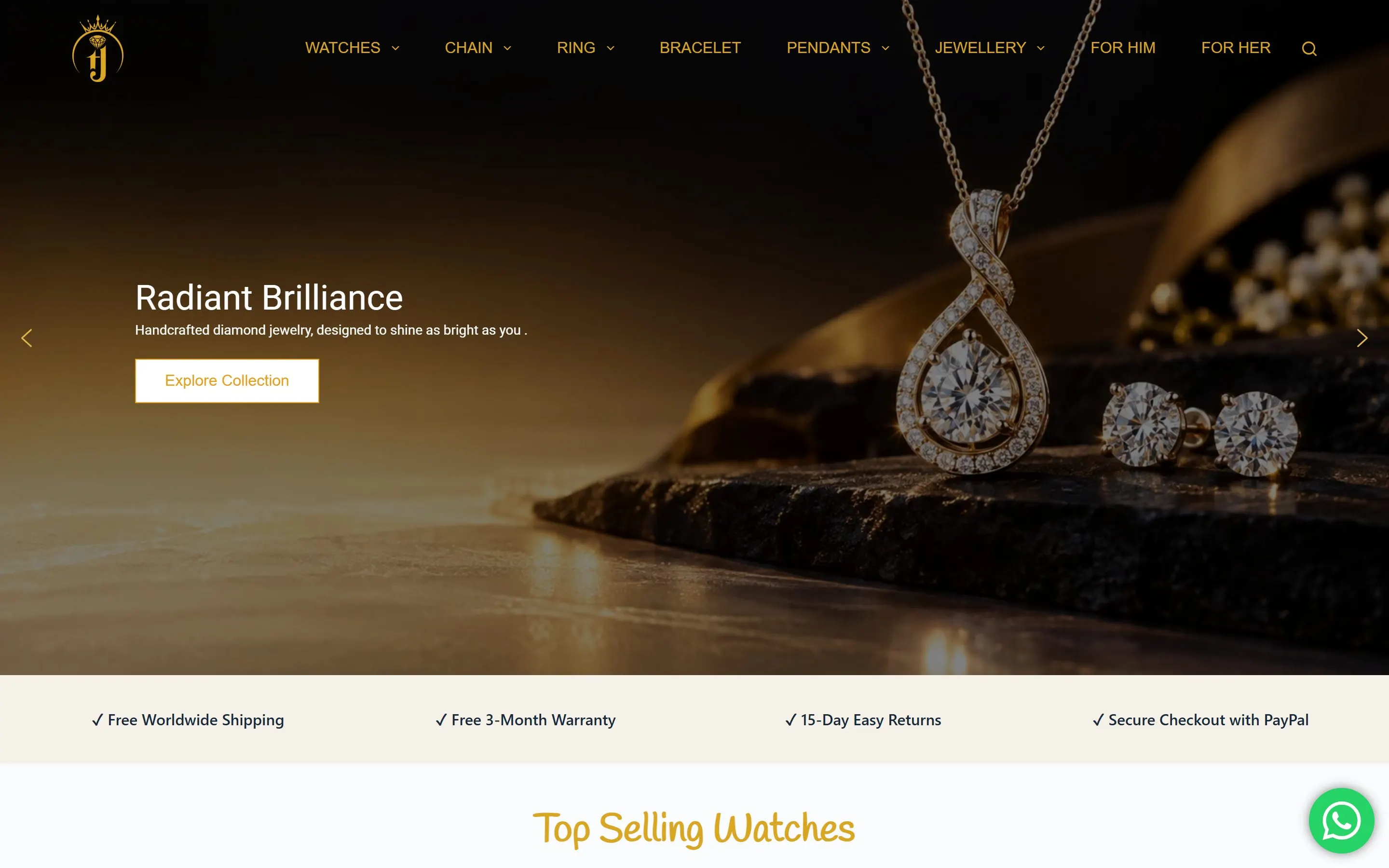 Tasnim Jewellery WooCommerce store