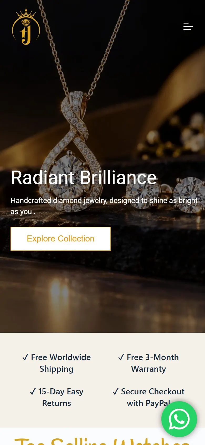 Tasnim Jewellery store on mobile